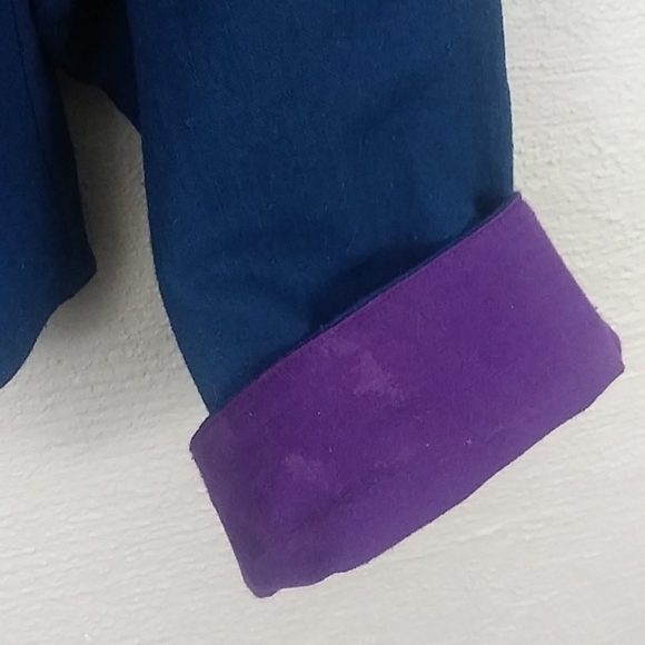 Artesania Sorata Spanish Influence Blue Button Up Long Sleeve Box Style Jacket - Picture 8 of 11